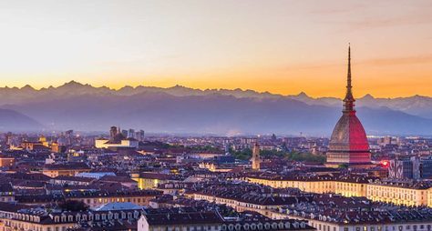 Панорамный Турин на закате